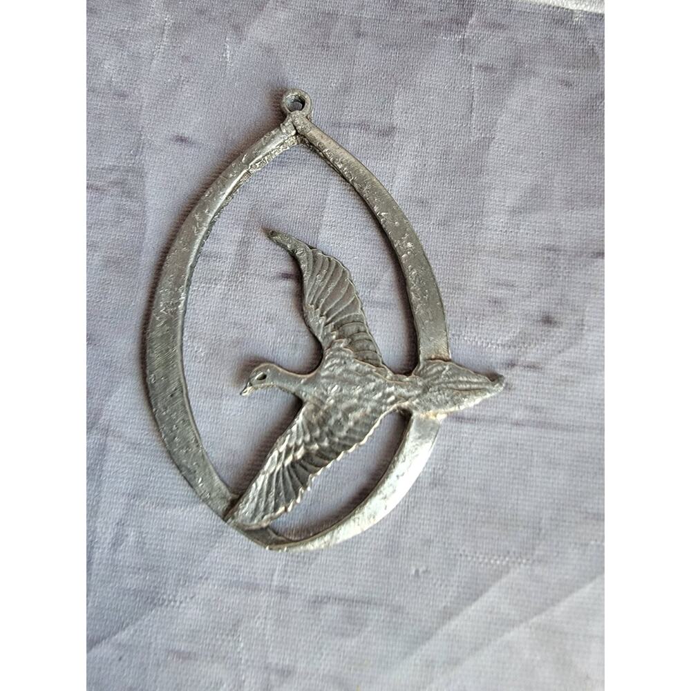 Vintage Dove Pendant Necklace Gift for Him Her Silver Color